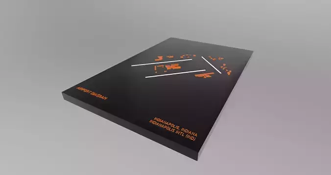 Airport Diagram Indianapolis International Airport Free 3D model