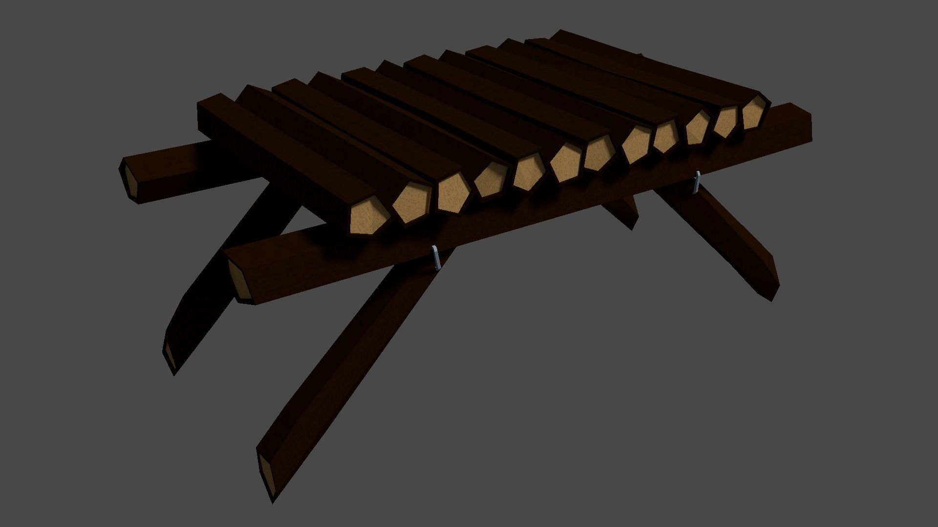 wooden bridge Low-poly 3D model_1