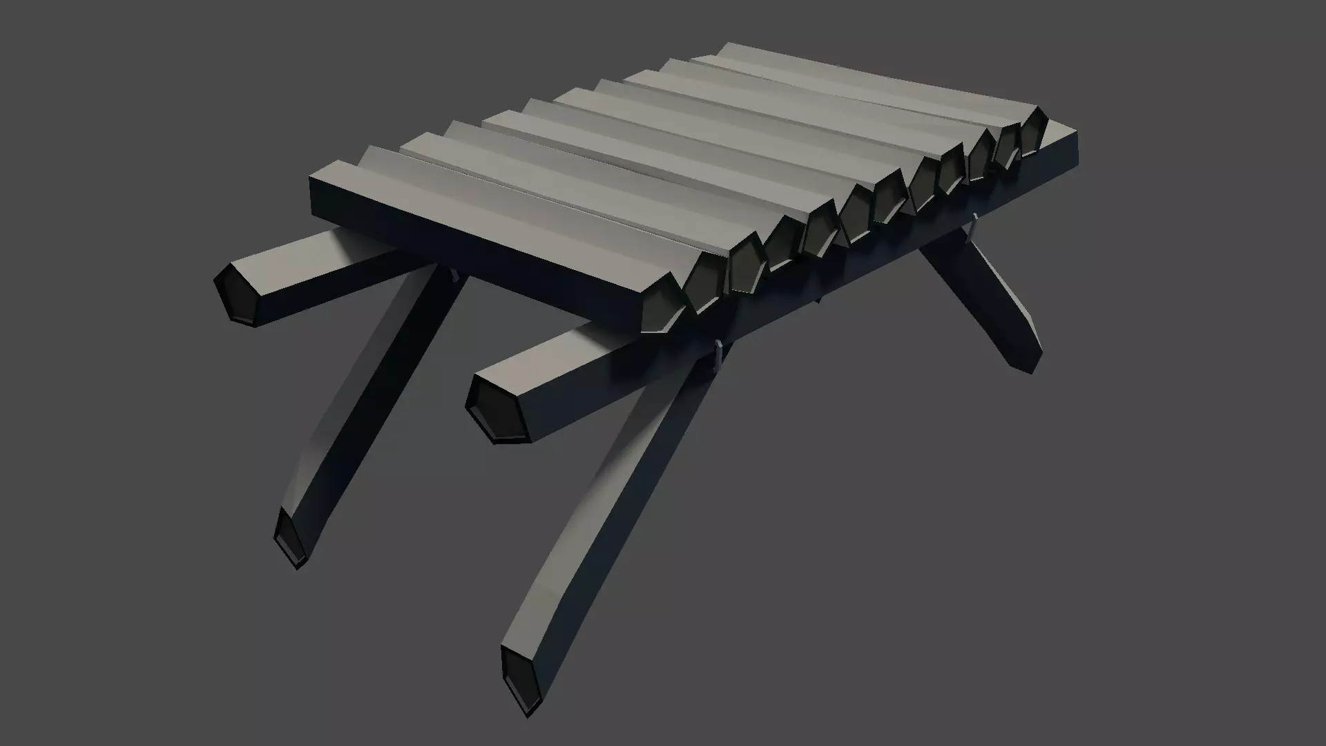 wooden bridge Low-poly 3D model_0