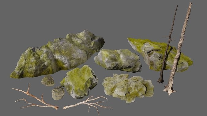 Realistic Forest Pack Low-poly 3D model