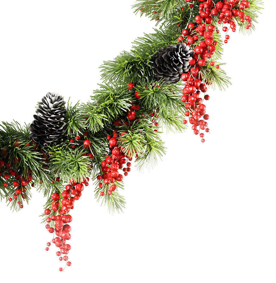 Christmas wreath v3 3D model_4