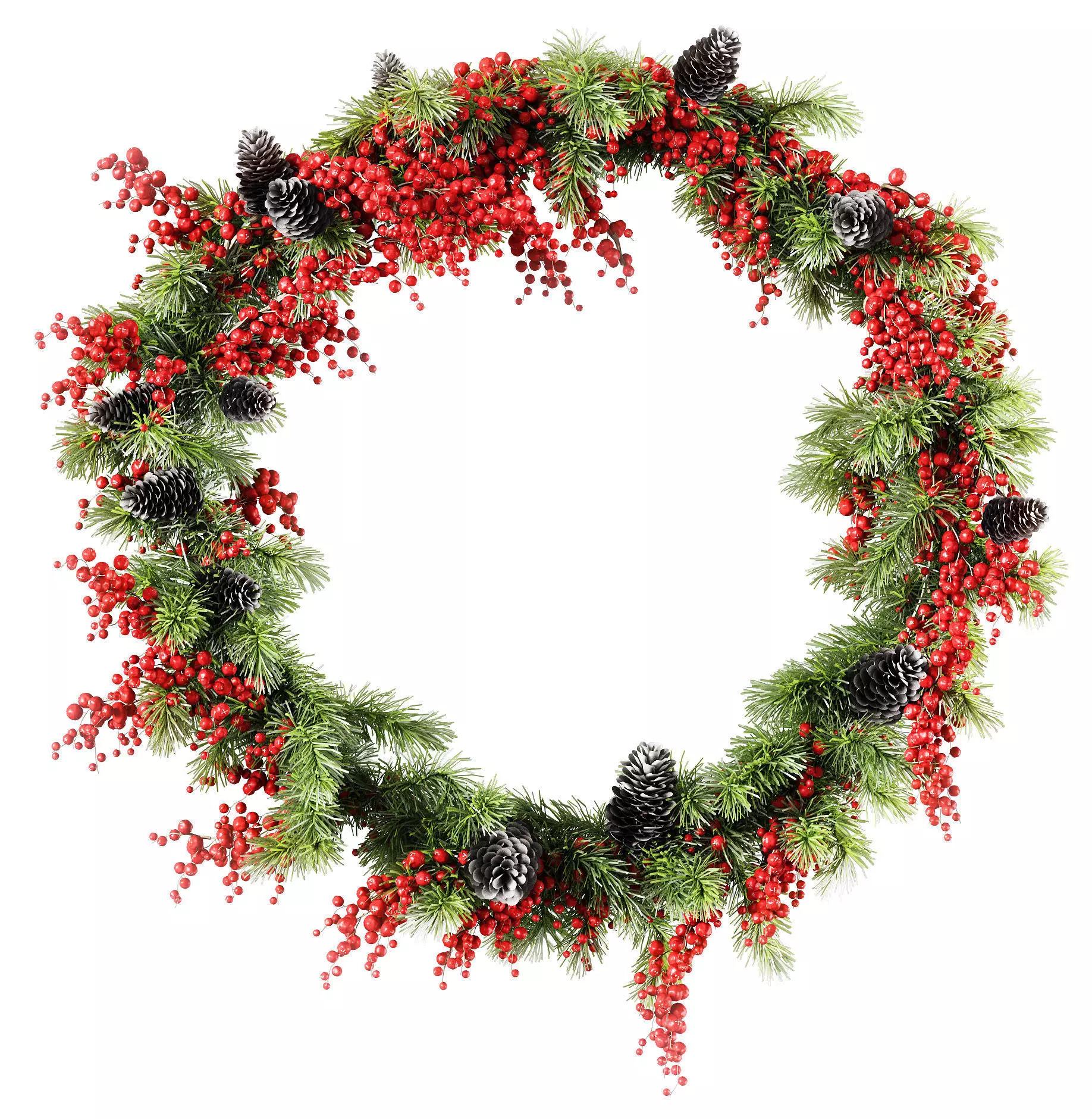 Christmas wreath v3 3D model_0