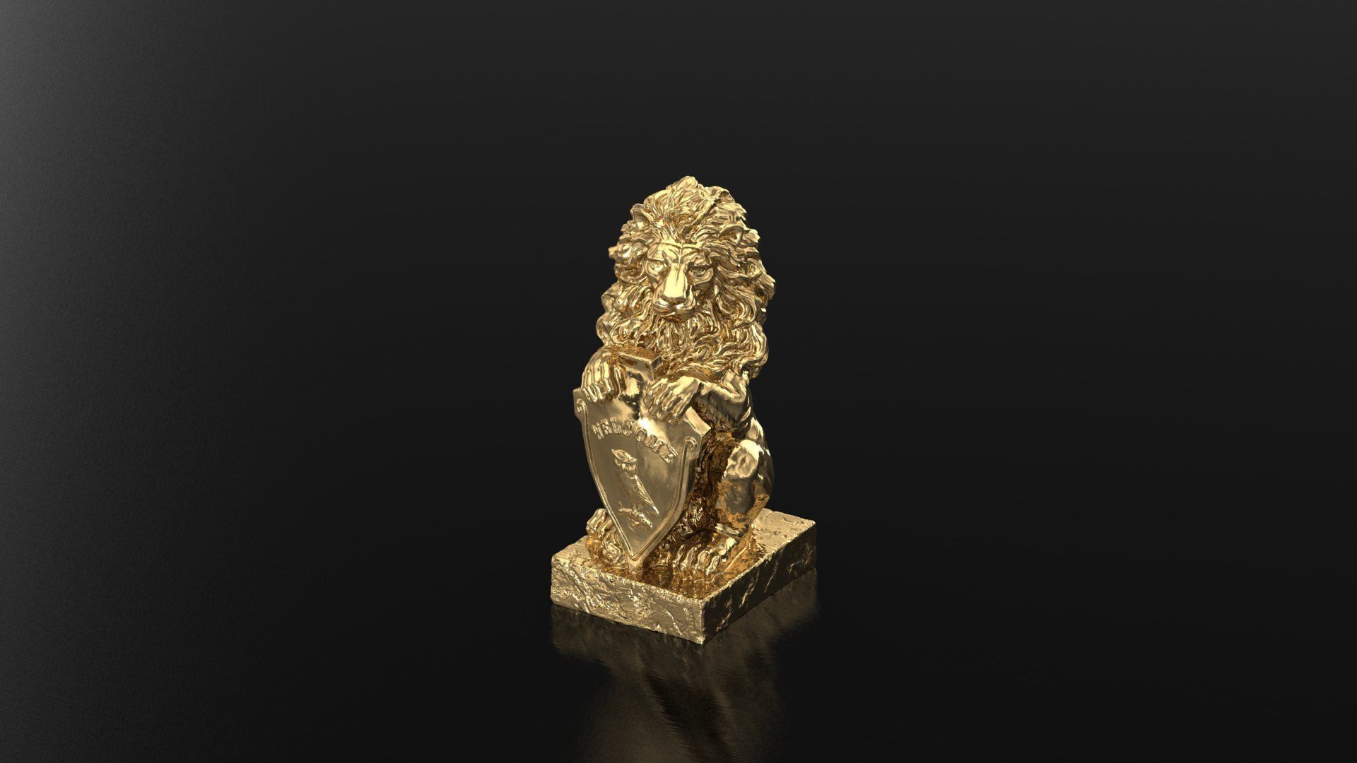 Lion Statue 3D Print Model 3D print model_1