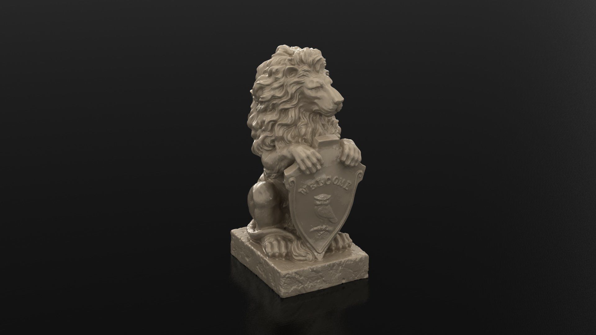 Lion Statue 3D Print Model 3D print model_2