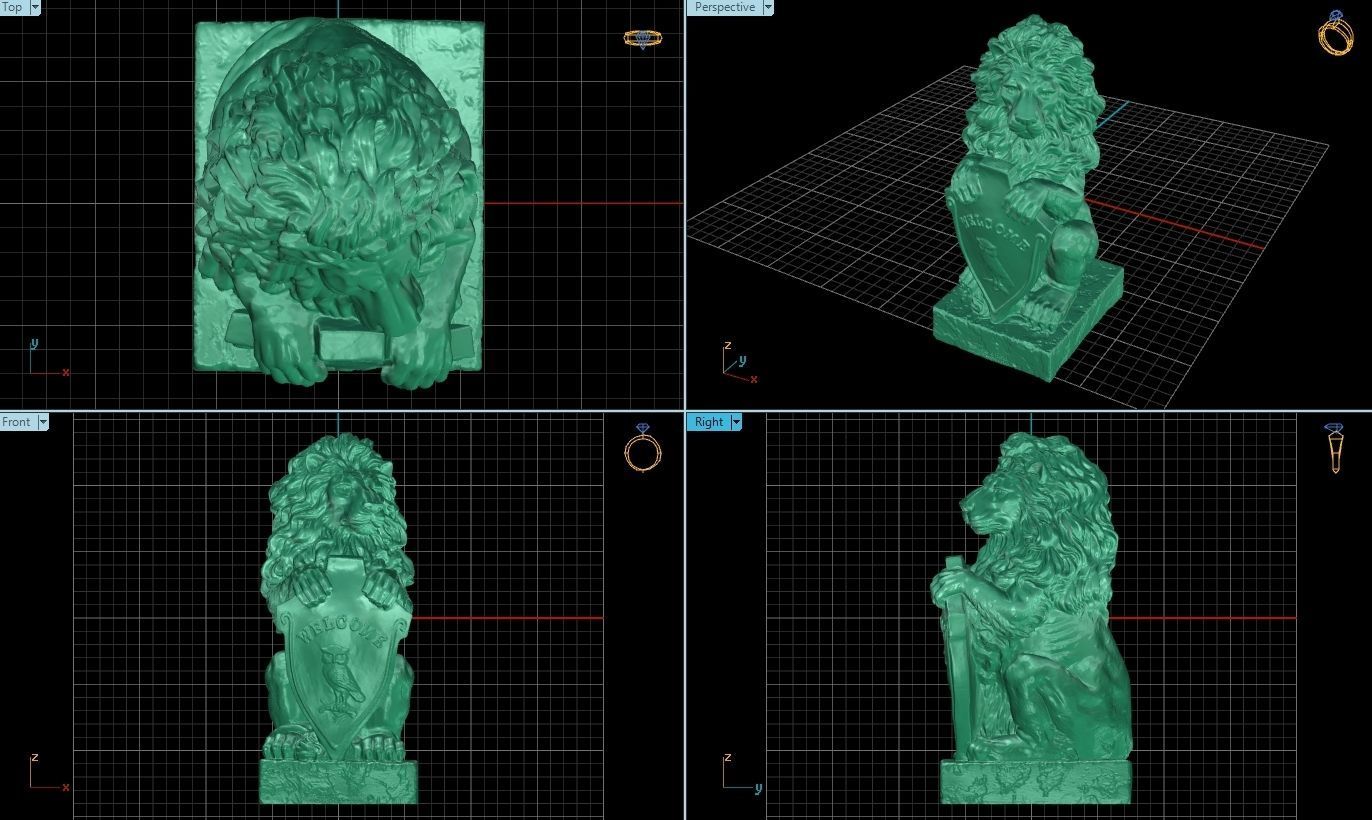 Lion Statue 3D Print Model 3D print model_10