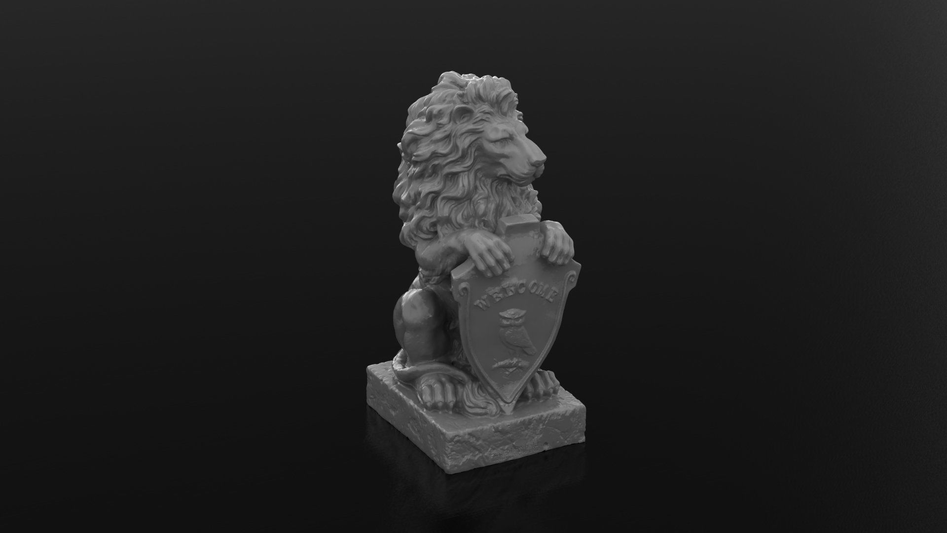 Lion Statue 3D Print Model 3D print model_3