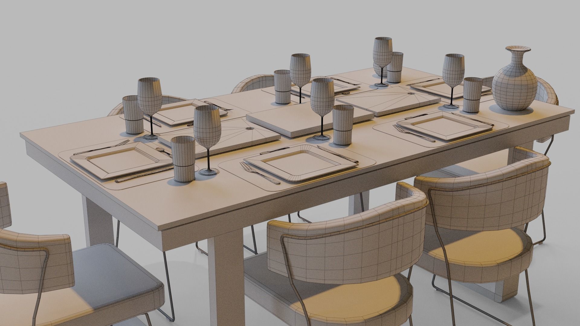 Dining Table 3D model_14