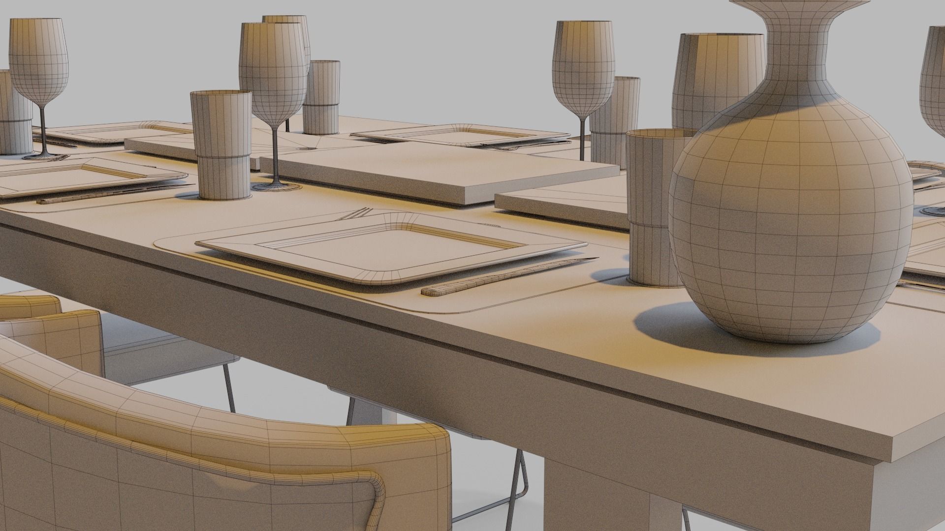Dining Table 3D model_18
