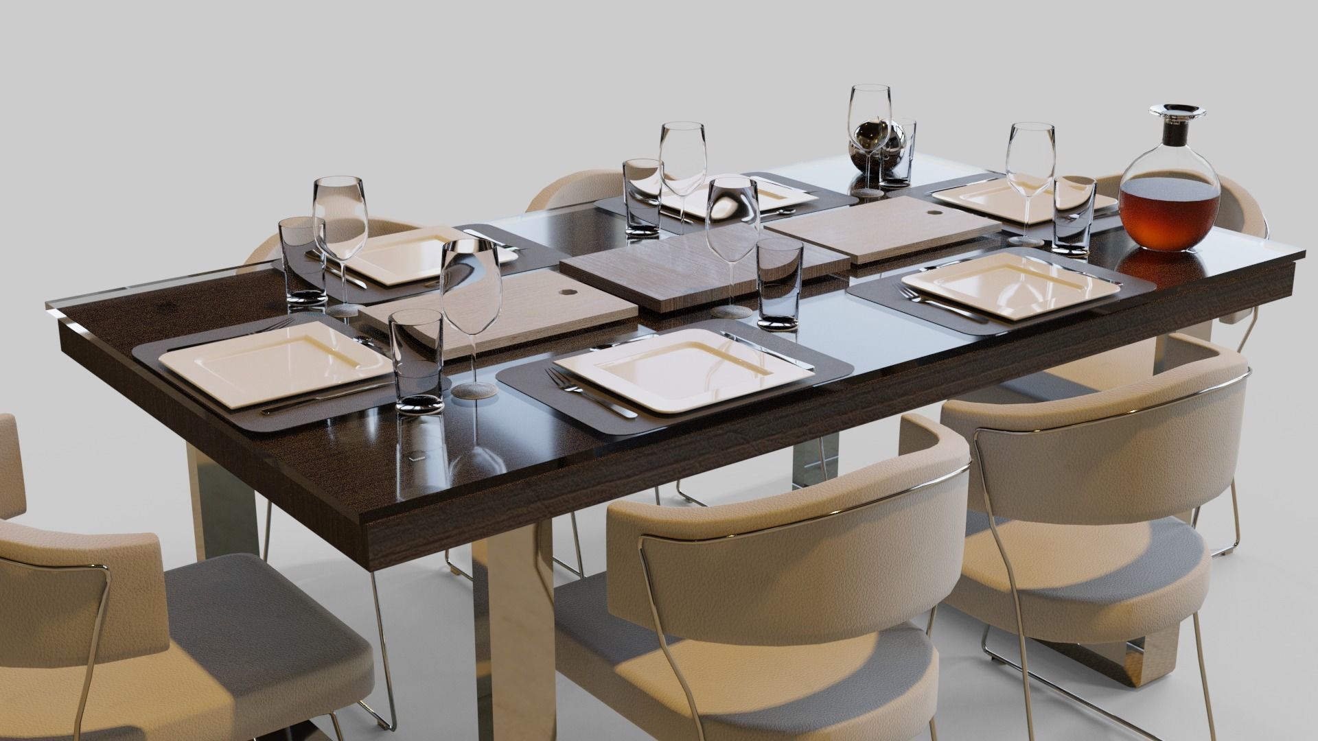 Dining Table 3D model_4