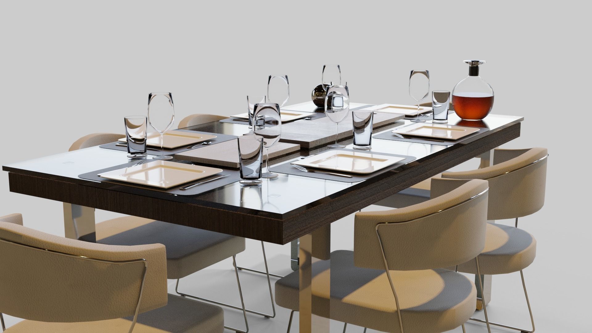 Dining Table 3D model_10
