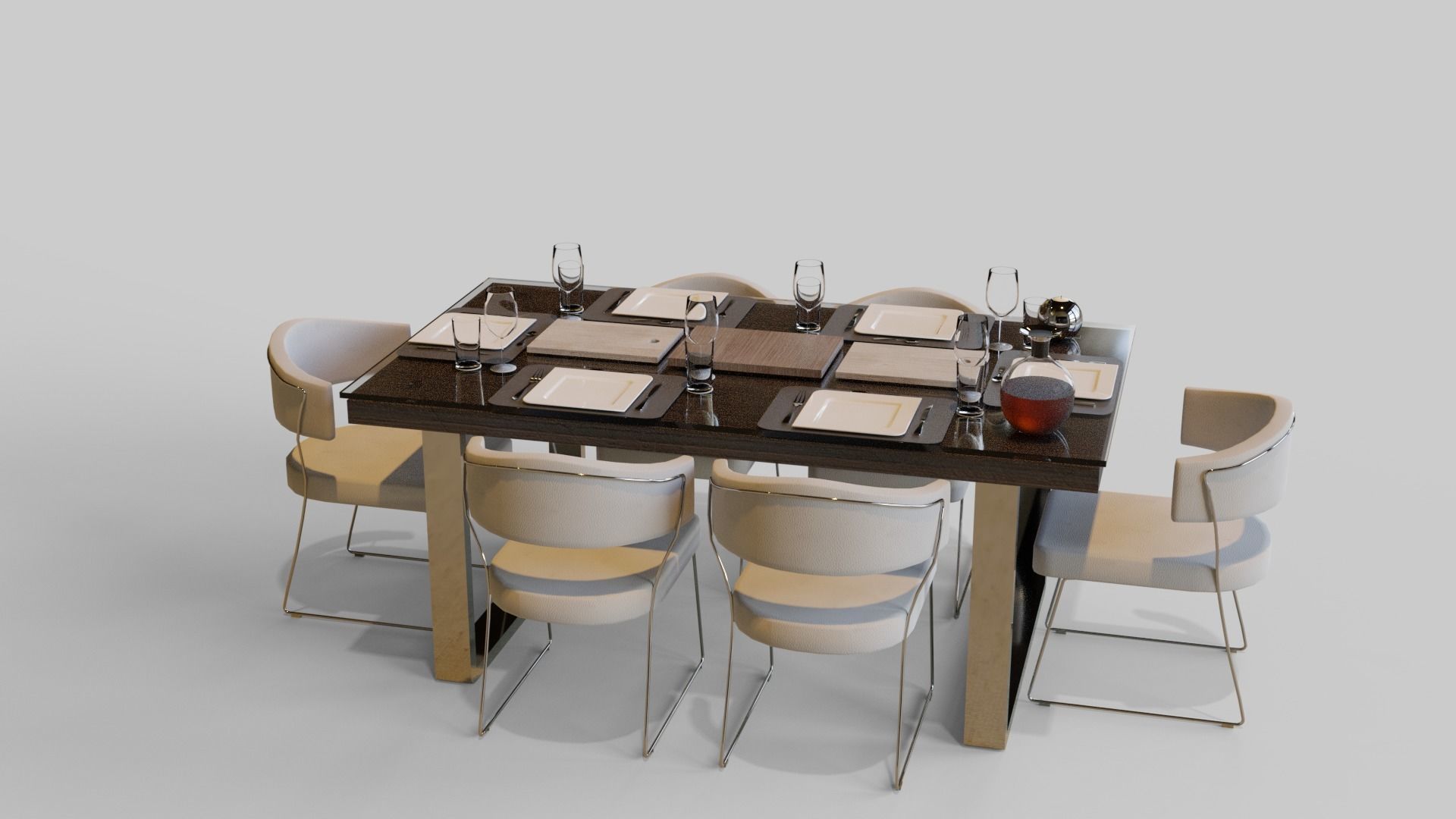 Dining Table 3D model_5