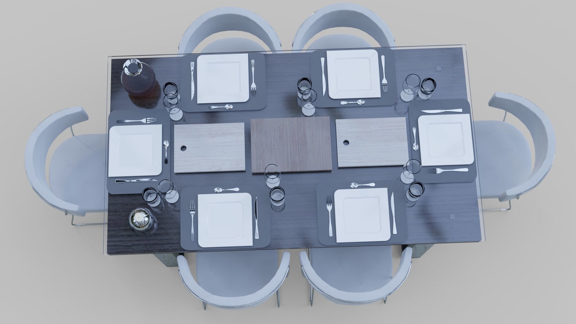 Dining Table 3D model_7