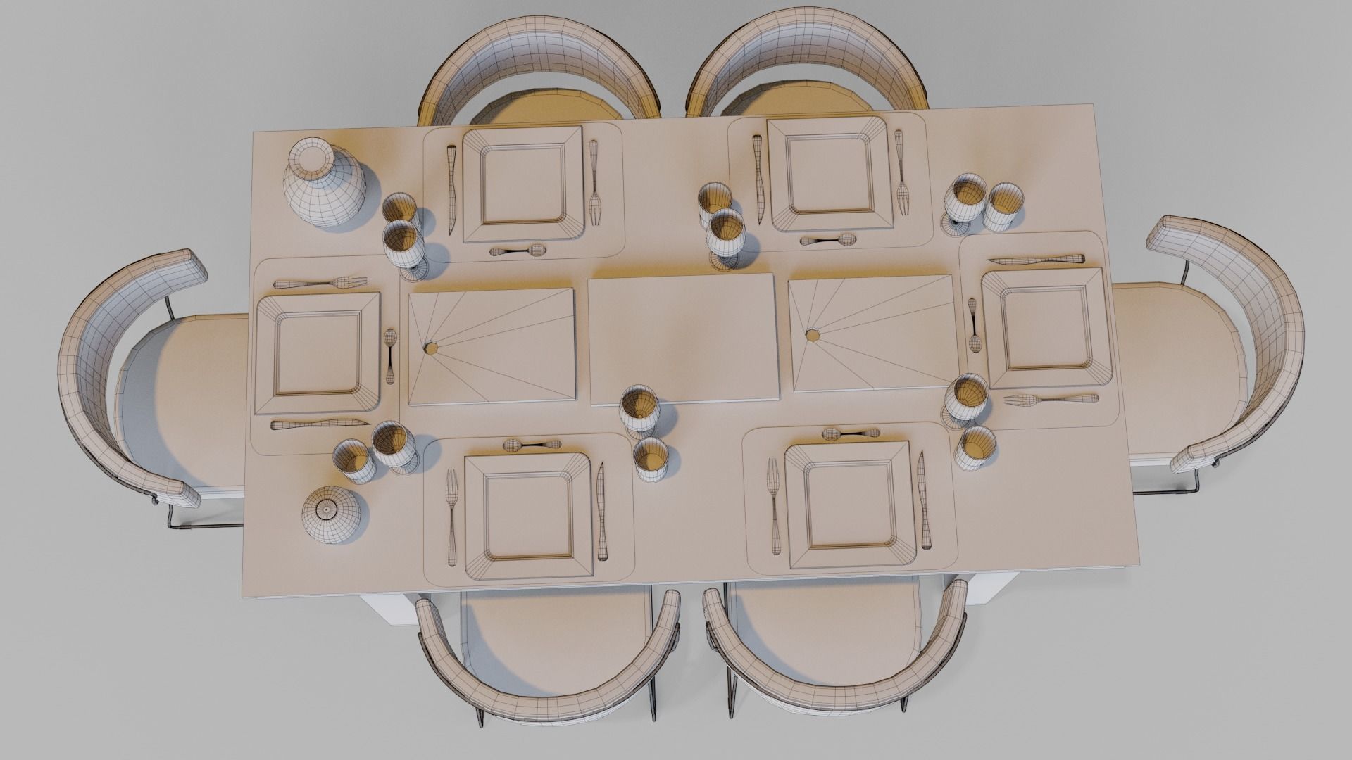 Dining Table 3D model_17