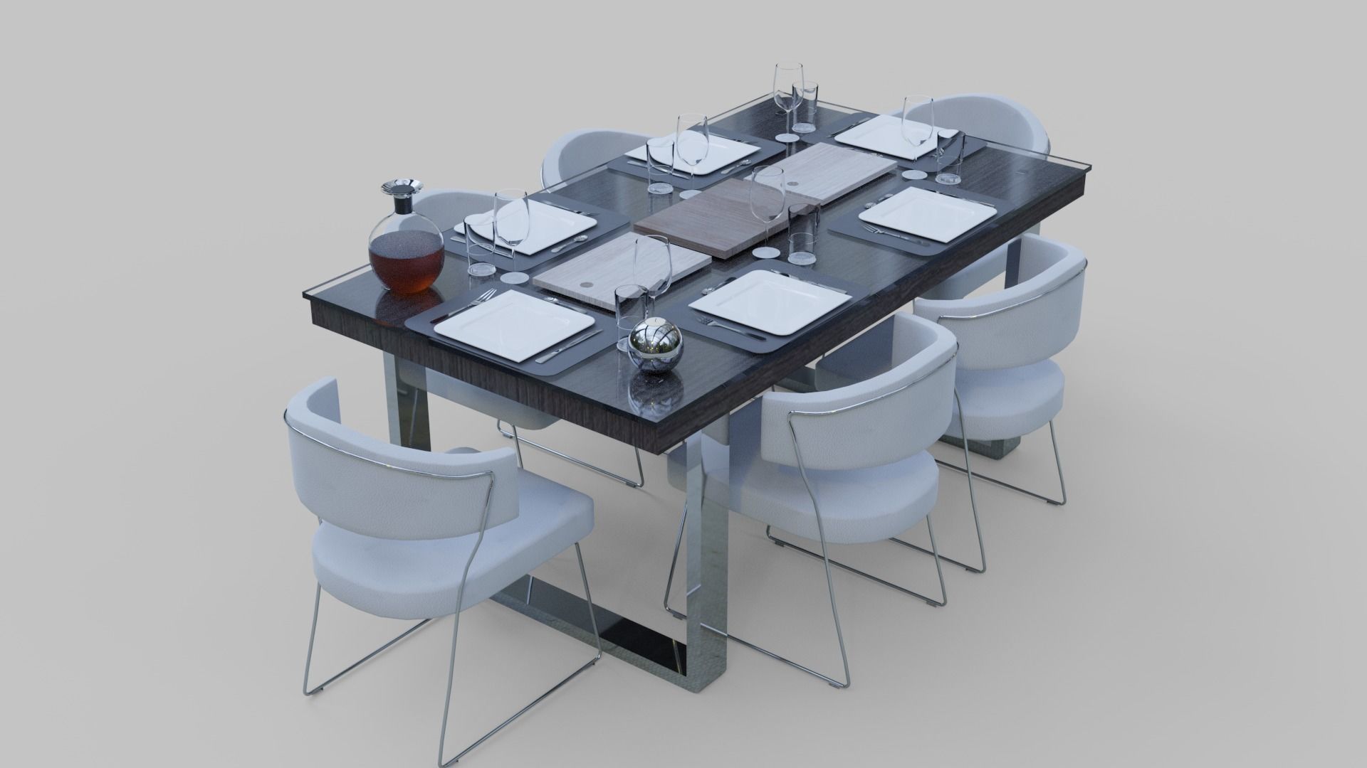 Dining Table 3D model_2