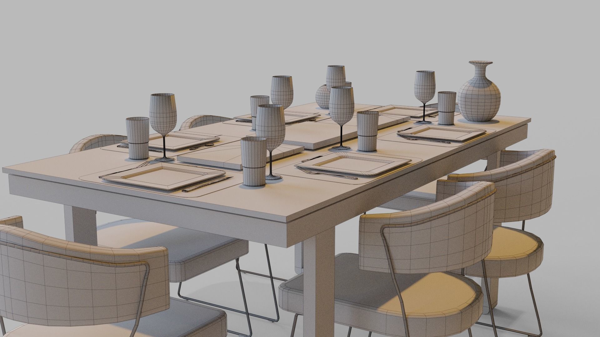 Dining Table 3D model_20