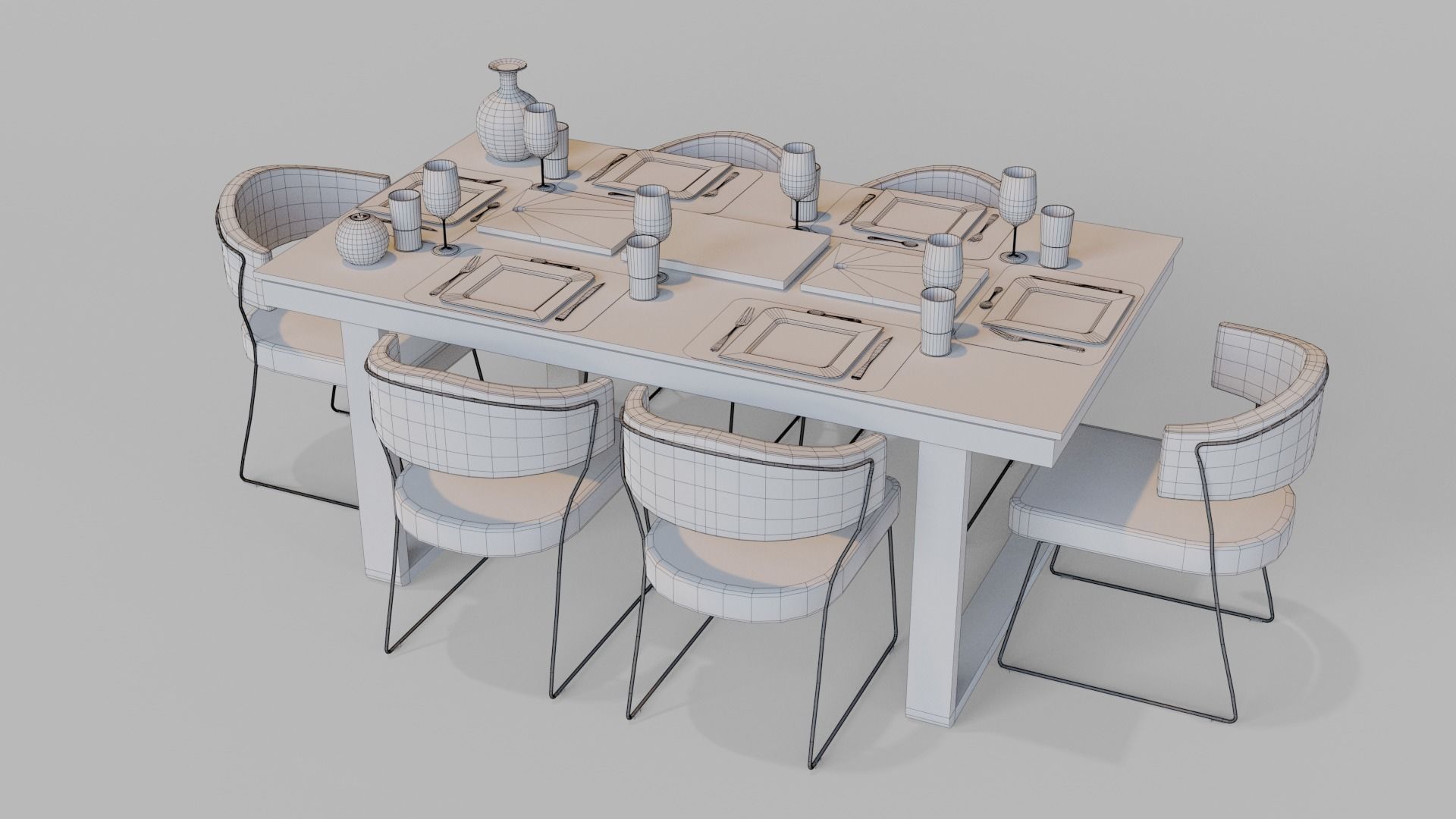Dining Table 3D model_12