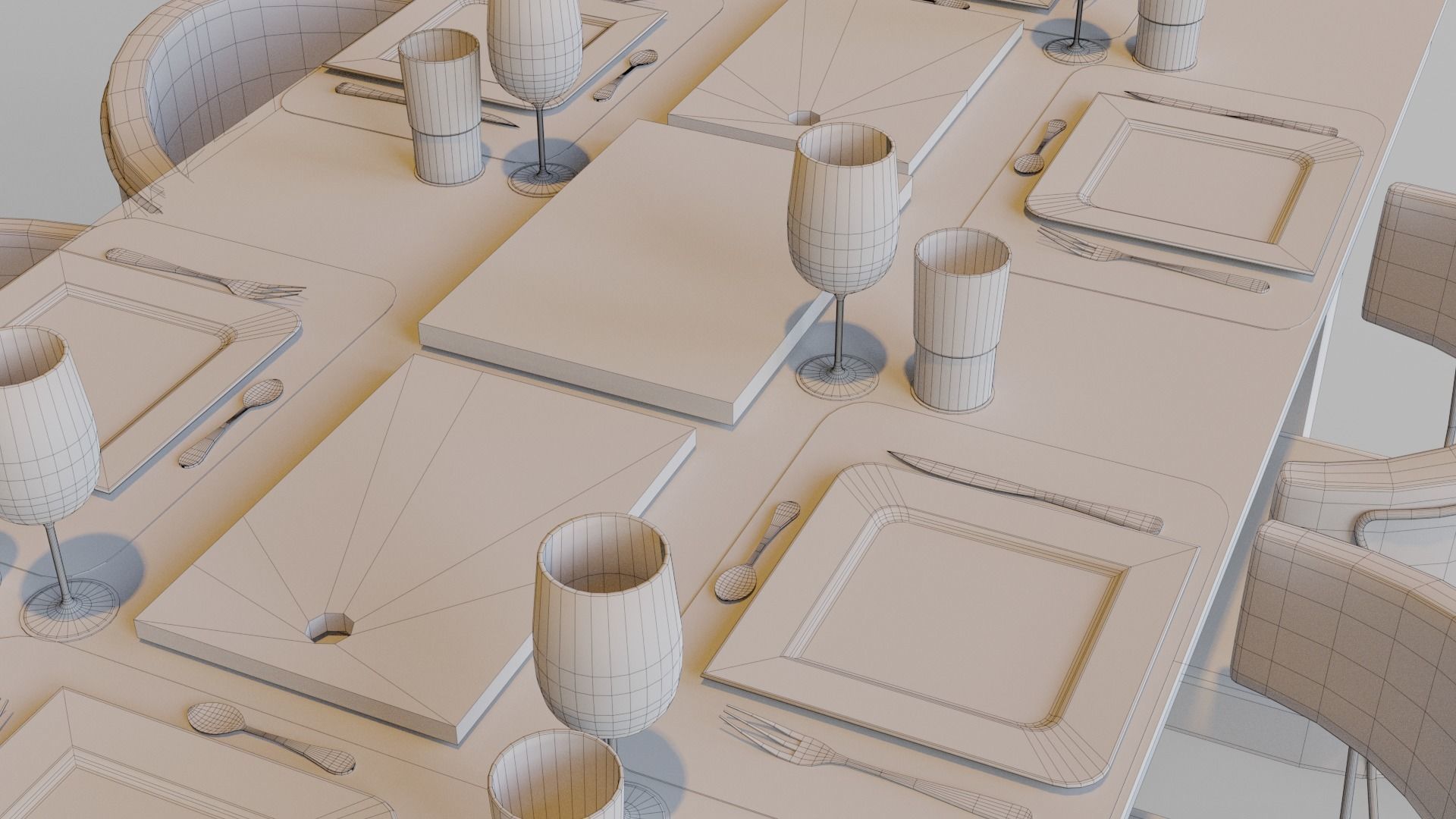 Dining Table 3D model_19