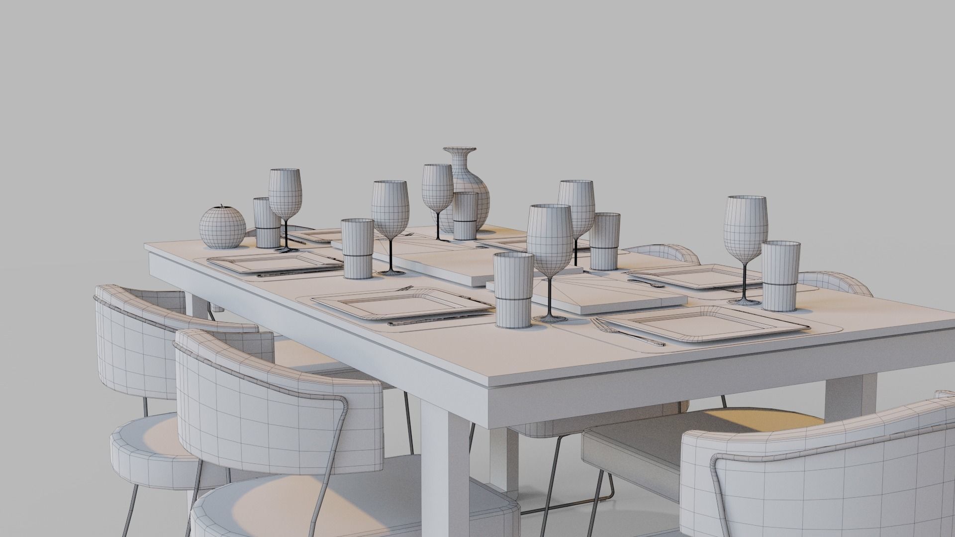 Dining Table 3D model_13