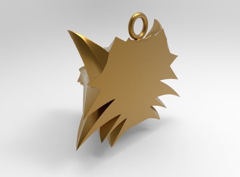 witcher pendant wolf 3D print model_5