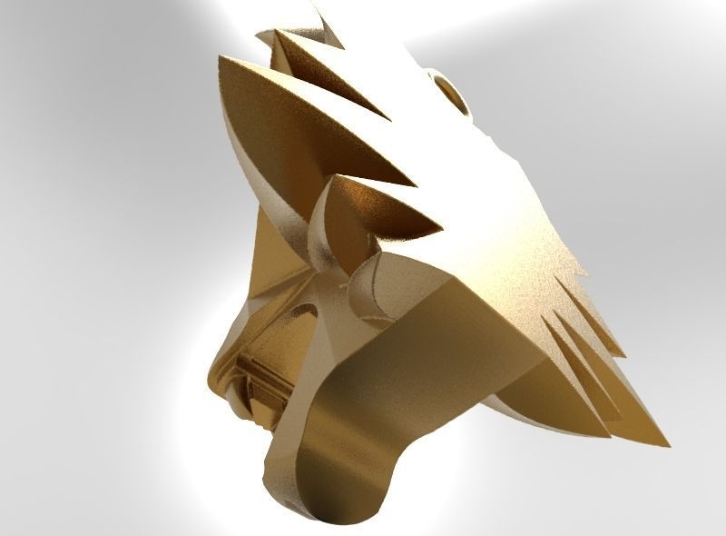 witcher pendant wolf 3D print model_10