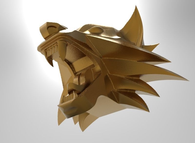 witcher pendant wolf 3D print model_4