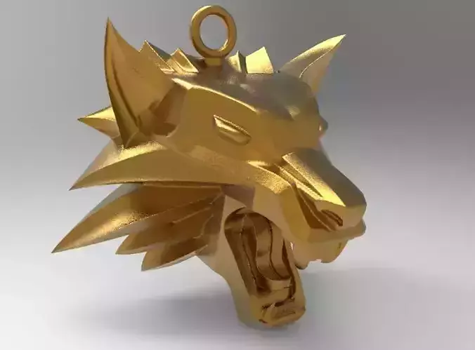 witcher pendant wolf 3D print model
