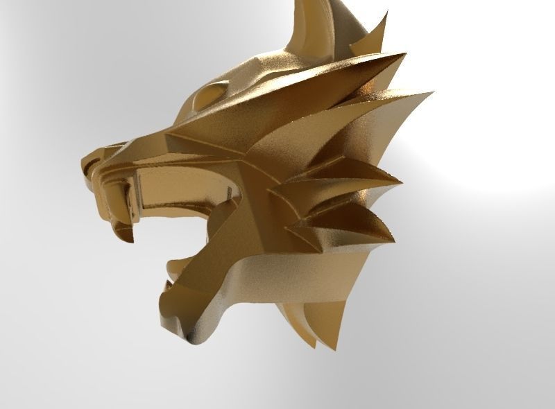 witcher pendant wolf 3D print model_9