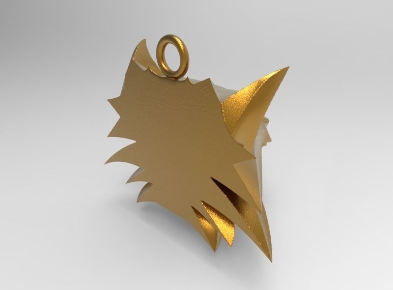 witcher pendant wolf 3D print model_6