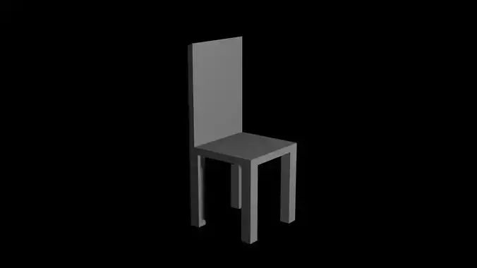 Low polygon 3D chair on black background
