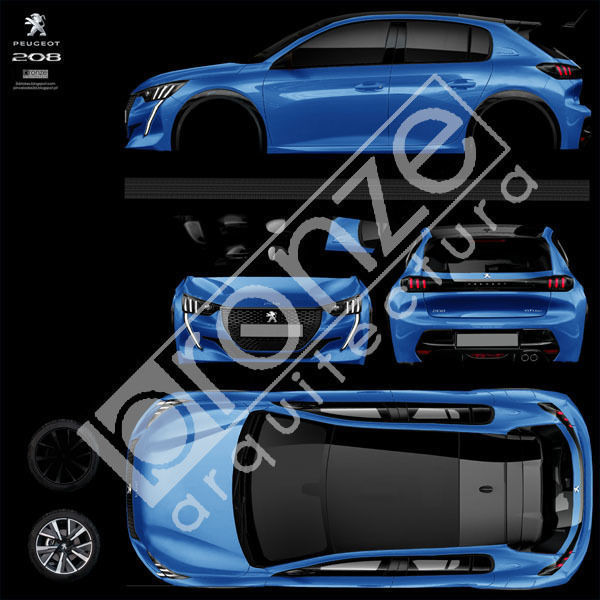 Peugeot 208 2020 Low-poly 3D model_30
