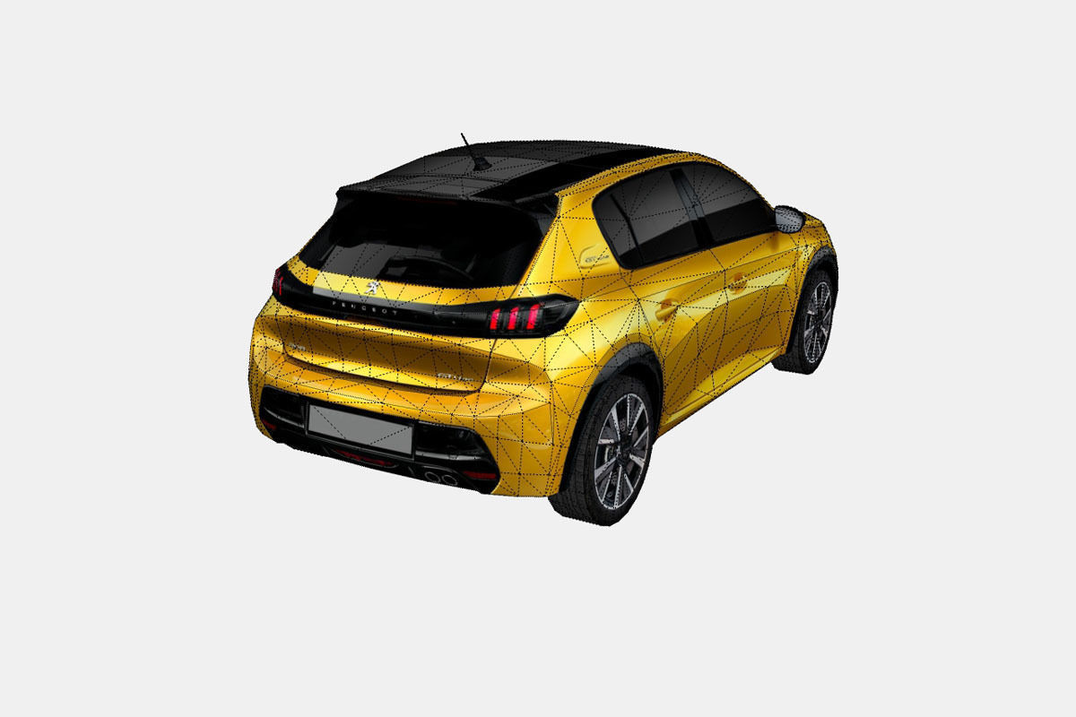 Peugeot 208 2020 Low-poly 3D model_23