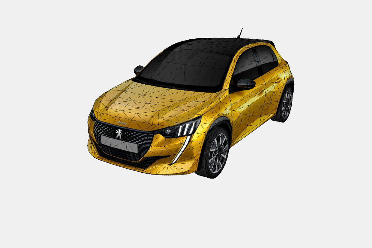 Peugeot 208 2020 Low-poly 3D model_22
