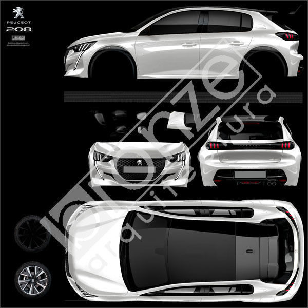 Peugeot 208 2020 Low-poly 3D model_29