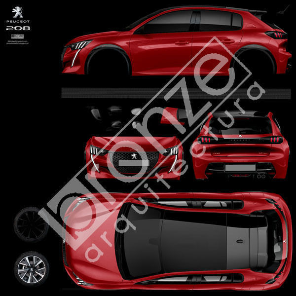 Peugeot 208 2020 Low-poly 3D model_32
