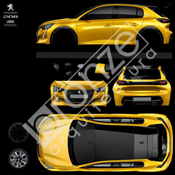 Peugeot 208 2020 Low-poly 3D model_28