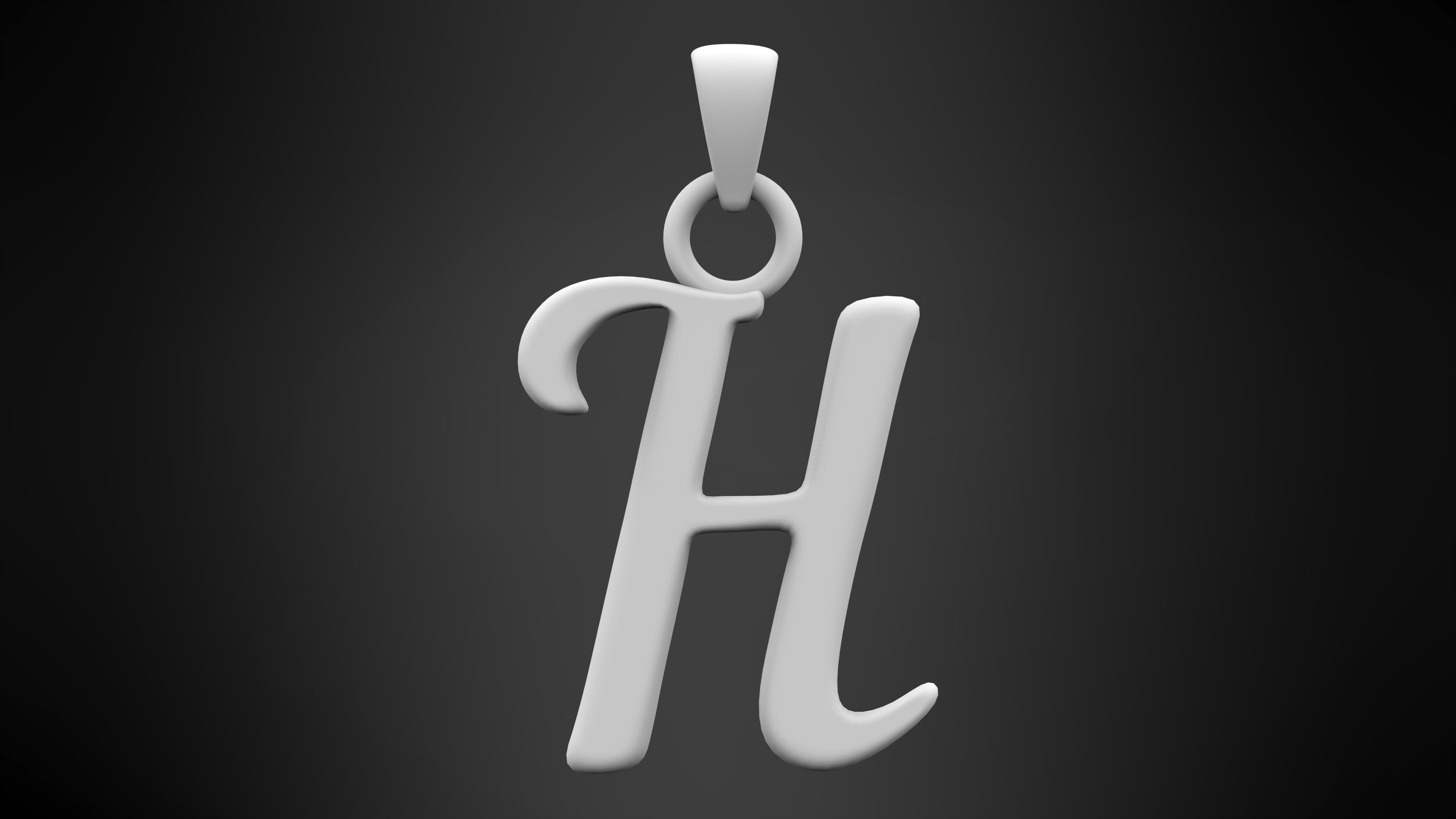 Nautilus Pompilius Font H Pendant 3D print model_5