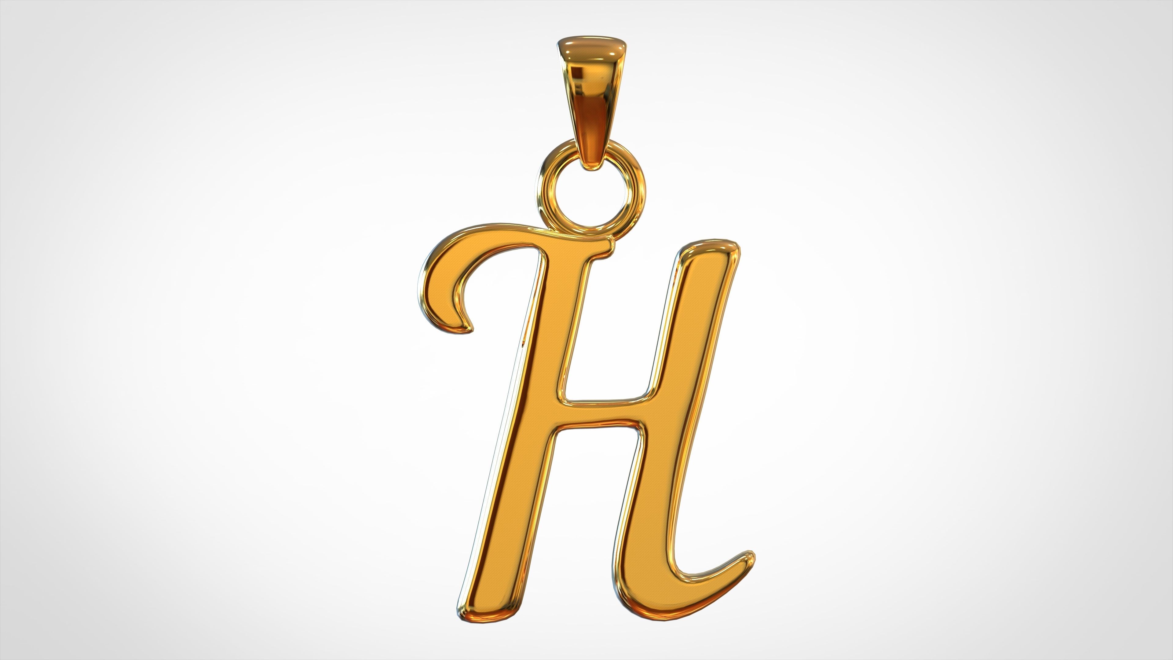 Nautilus Pompilius Font H Pendant 3D print model_1