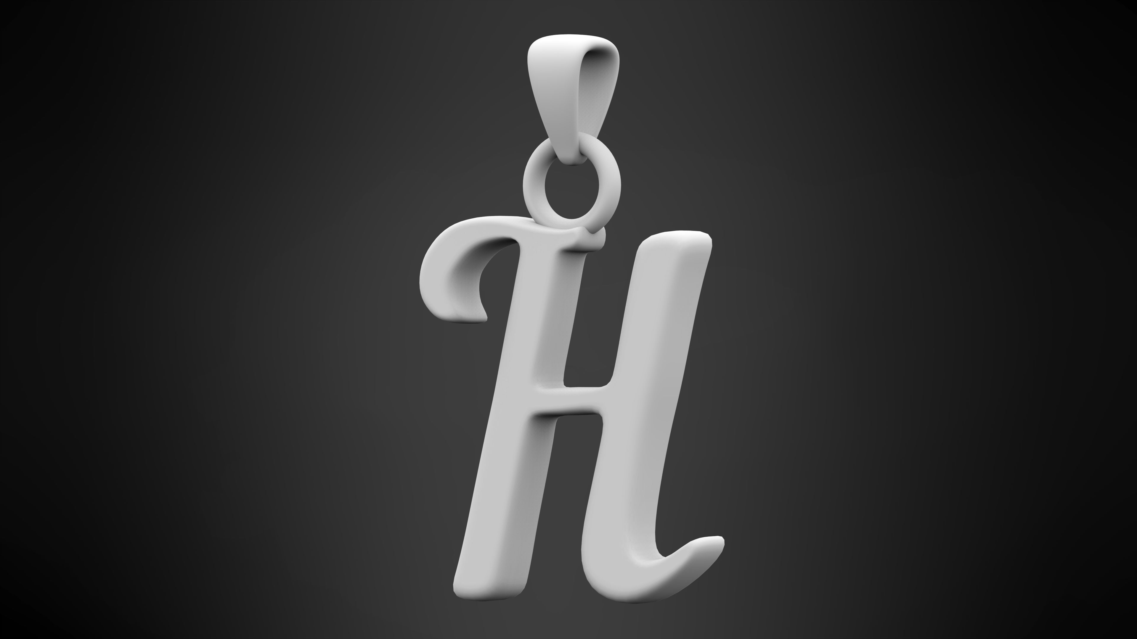 Nautilus Pompilius Font H Pendant 3D print model_4