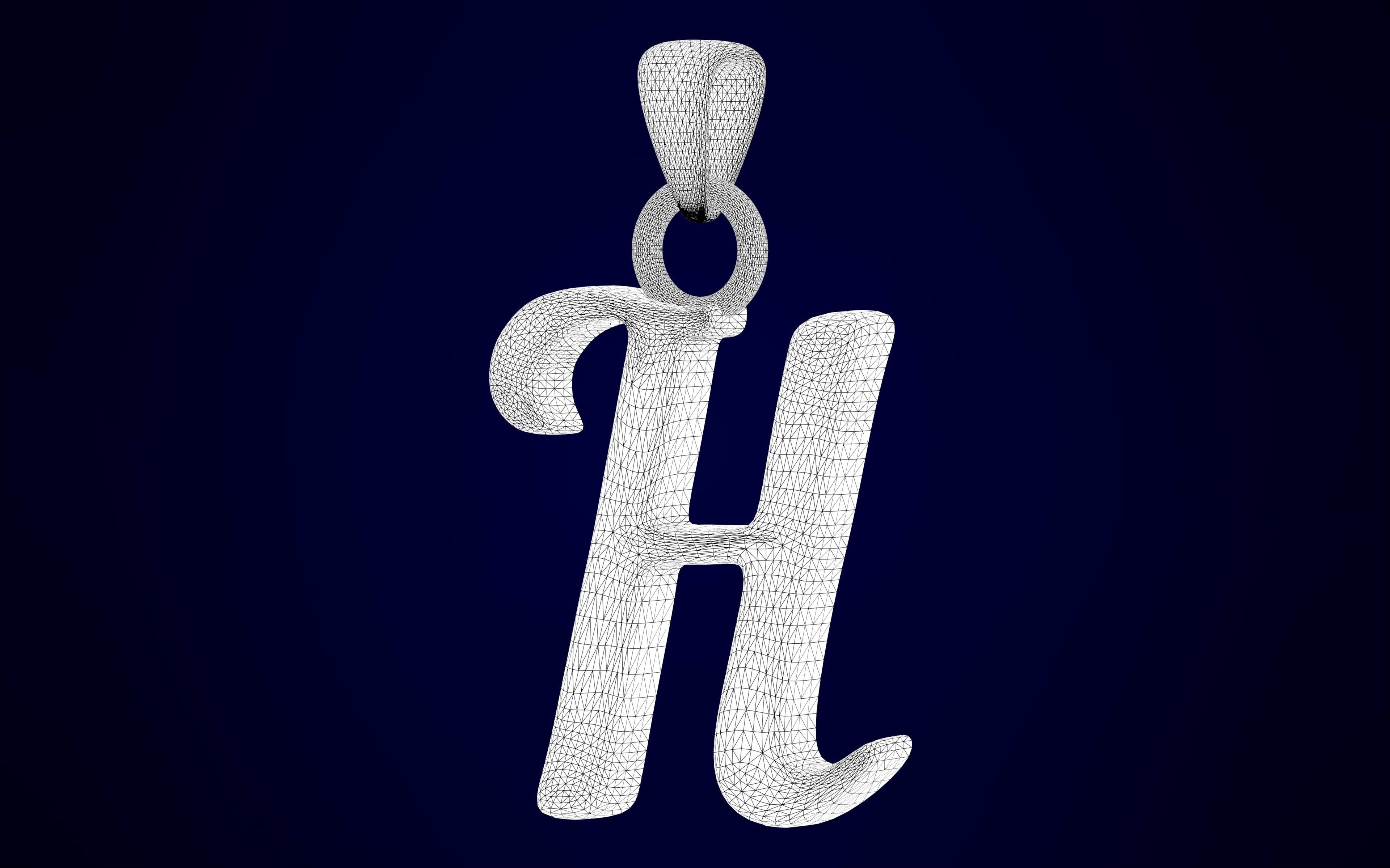 Nautilus Pompilius Font H Pendant 3D print model_8