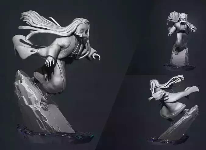 kimetsu no yaiba - demon slayer - nezuko 3d print statue 3D print model
