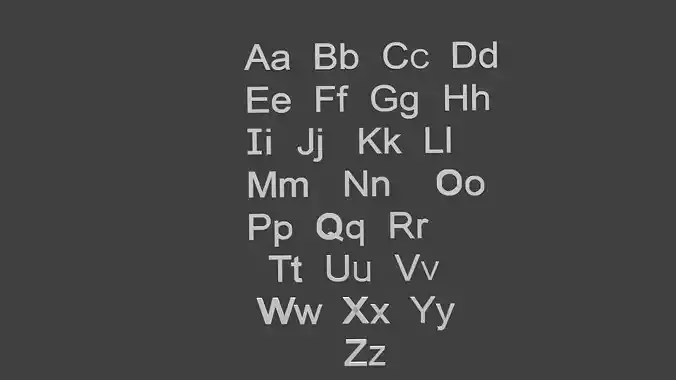 Basic Alphabet of all 26 letters