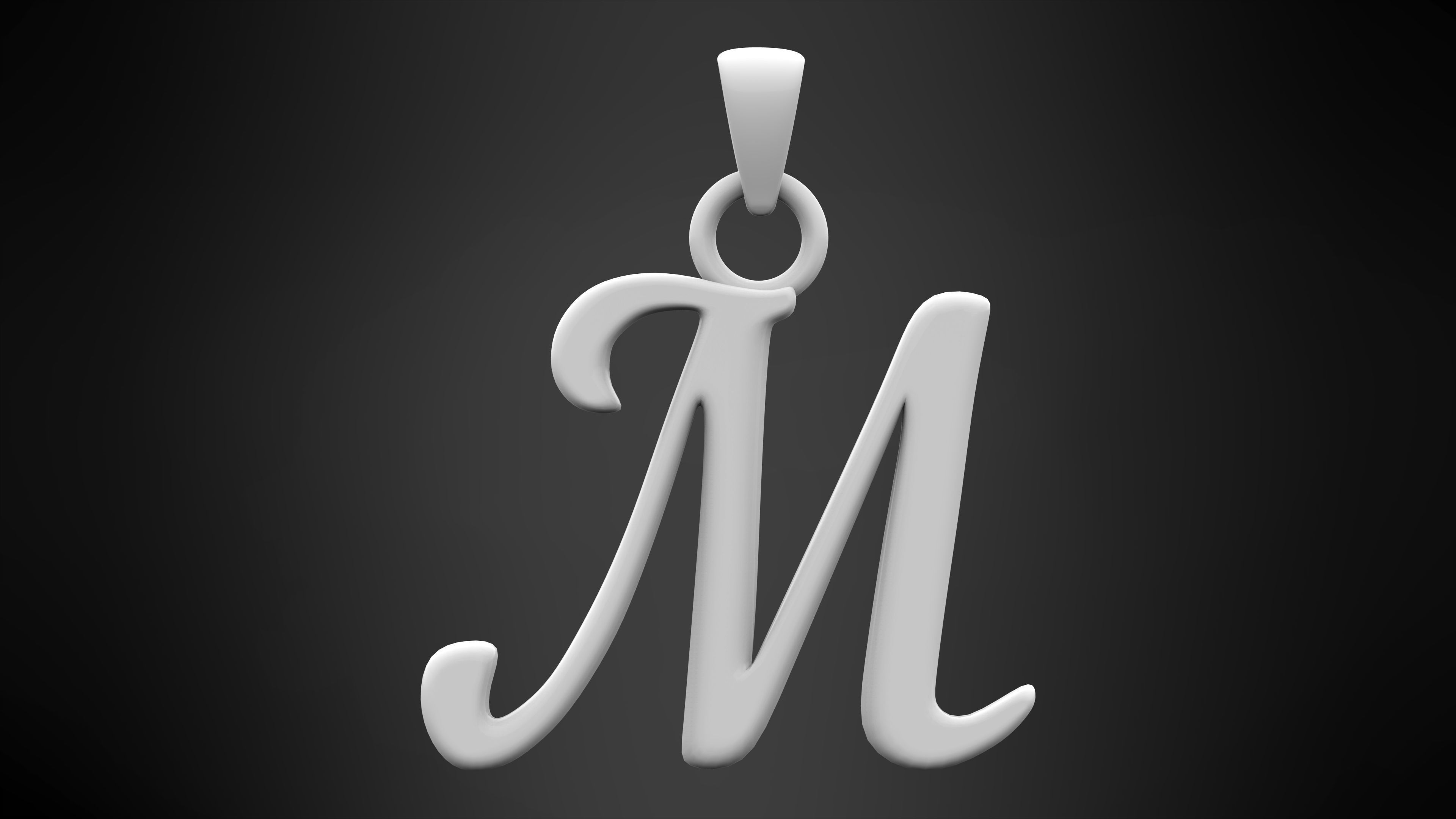 Nautilus Pompilius Font M Pendant 3D print model_5