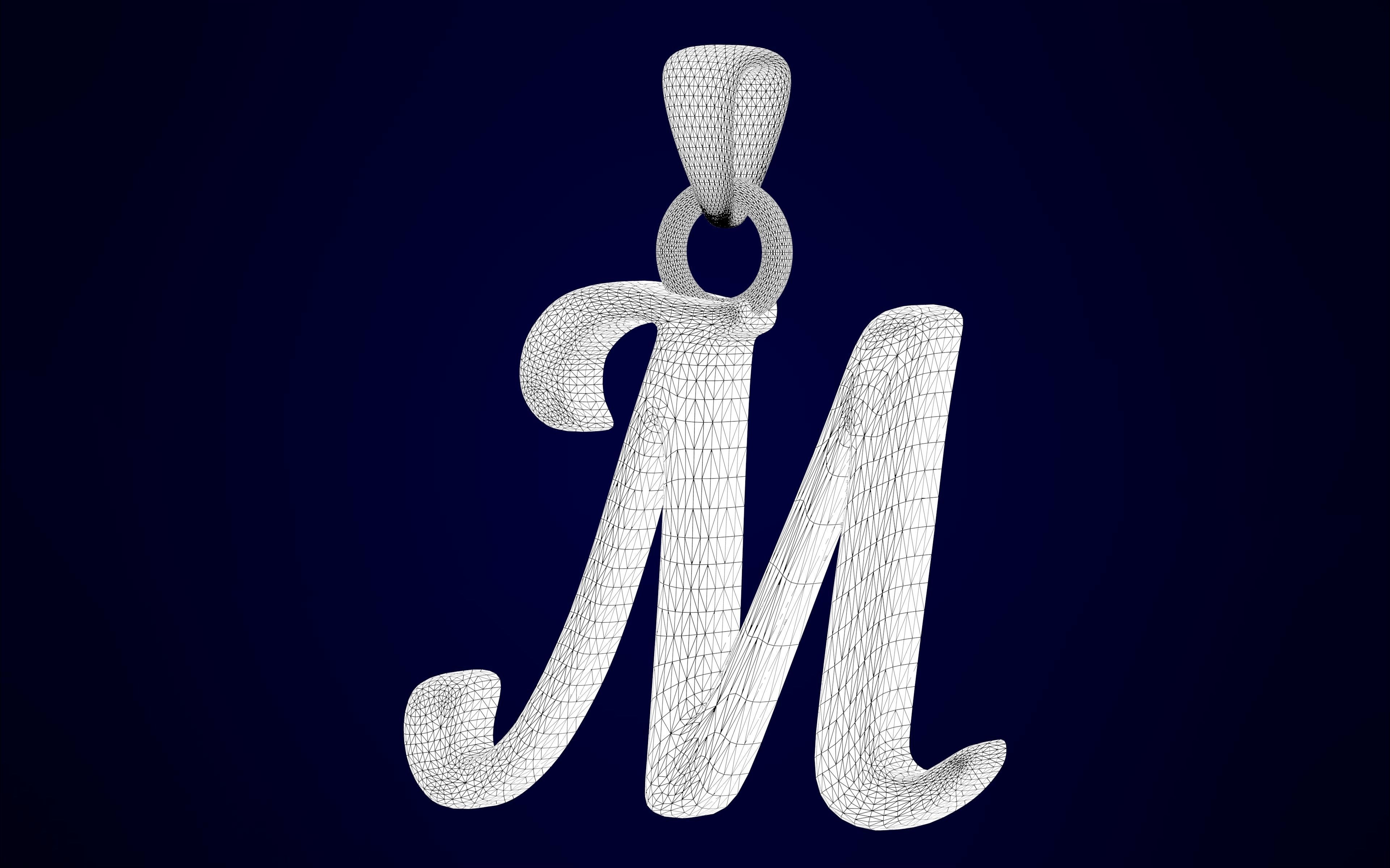 Nautilus Pompilius Font M Pendant 3D print model_8