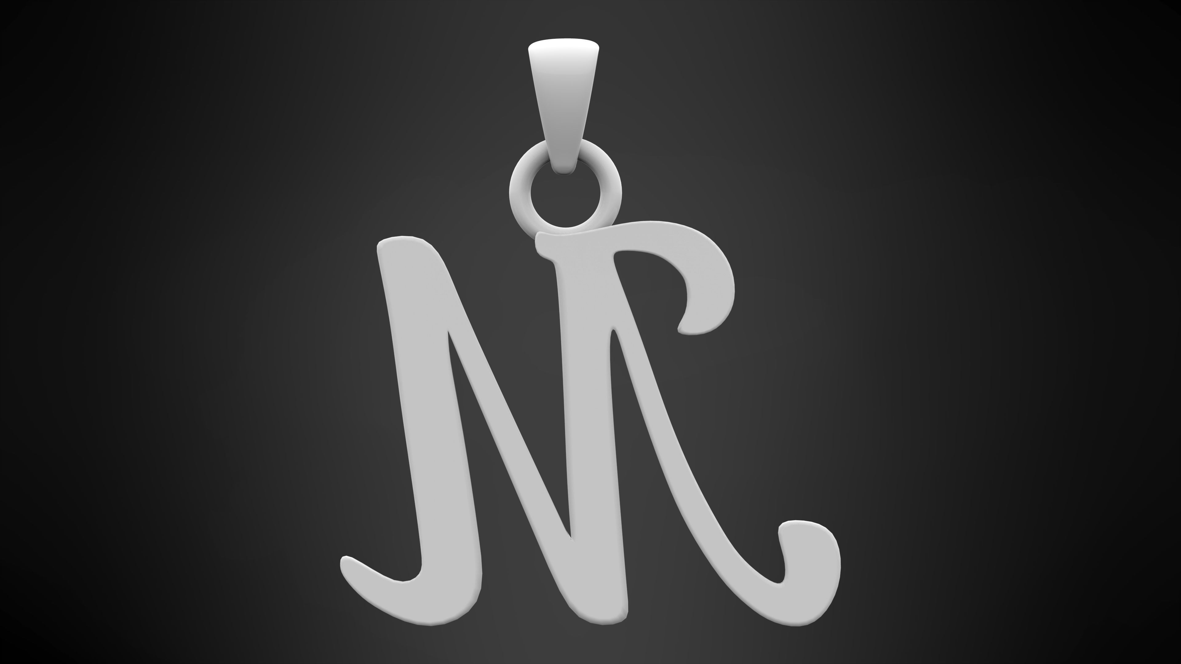 Nautilus Pompilius Font M Pendant 3D print model_7