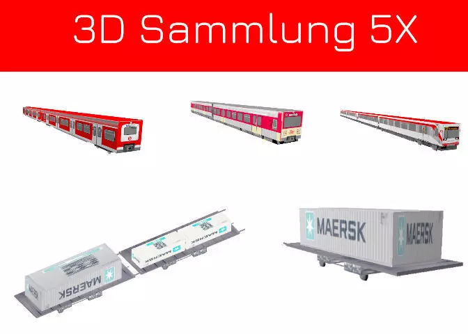 Sammlung - Triebwagen Containerwagen - Auktion 3D model