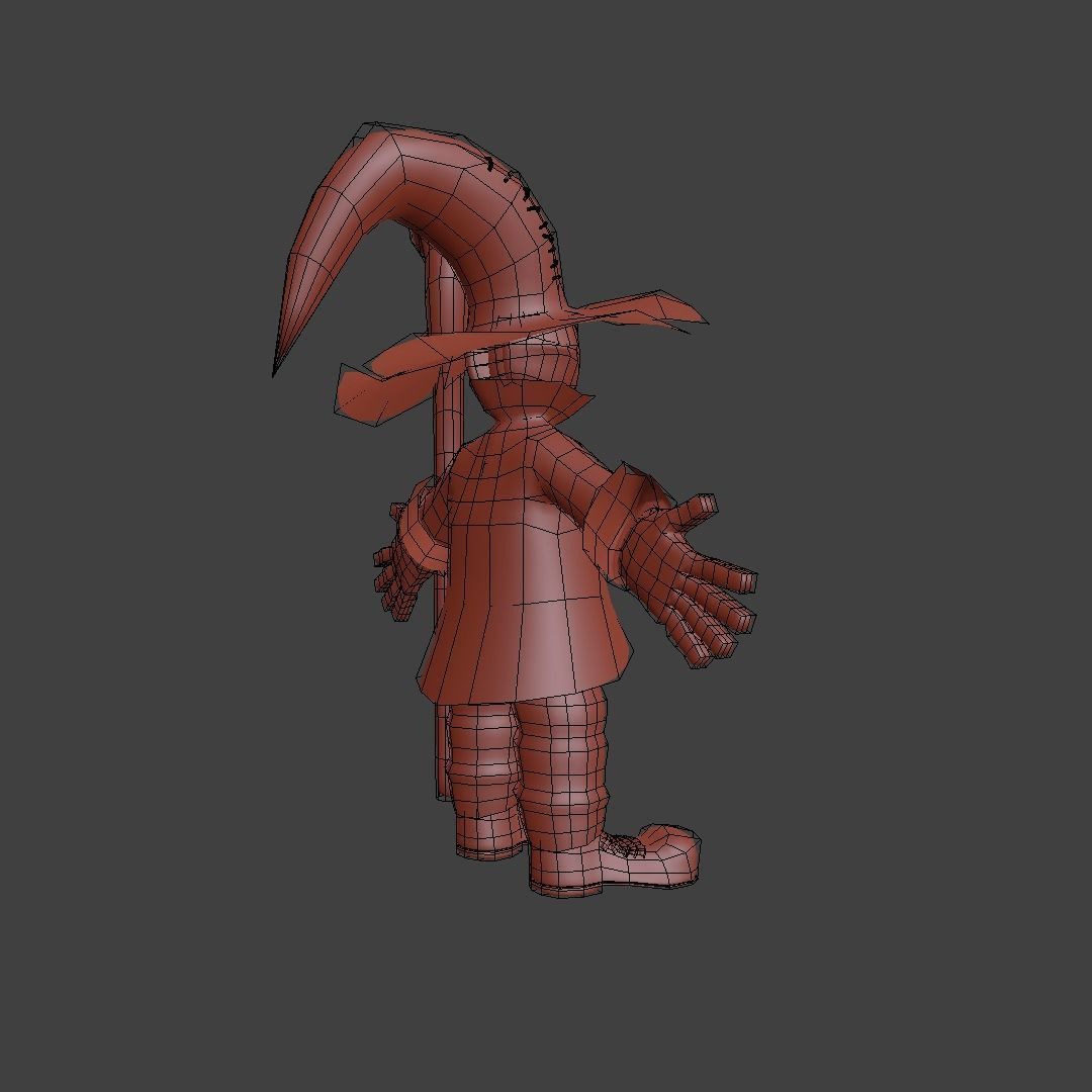 Character cartoon with long stick 3D model_11