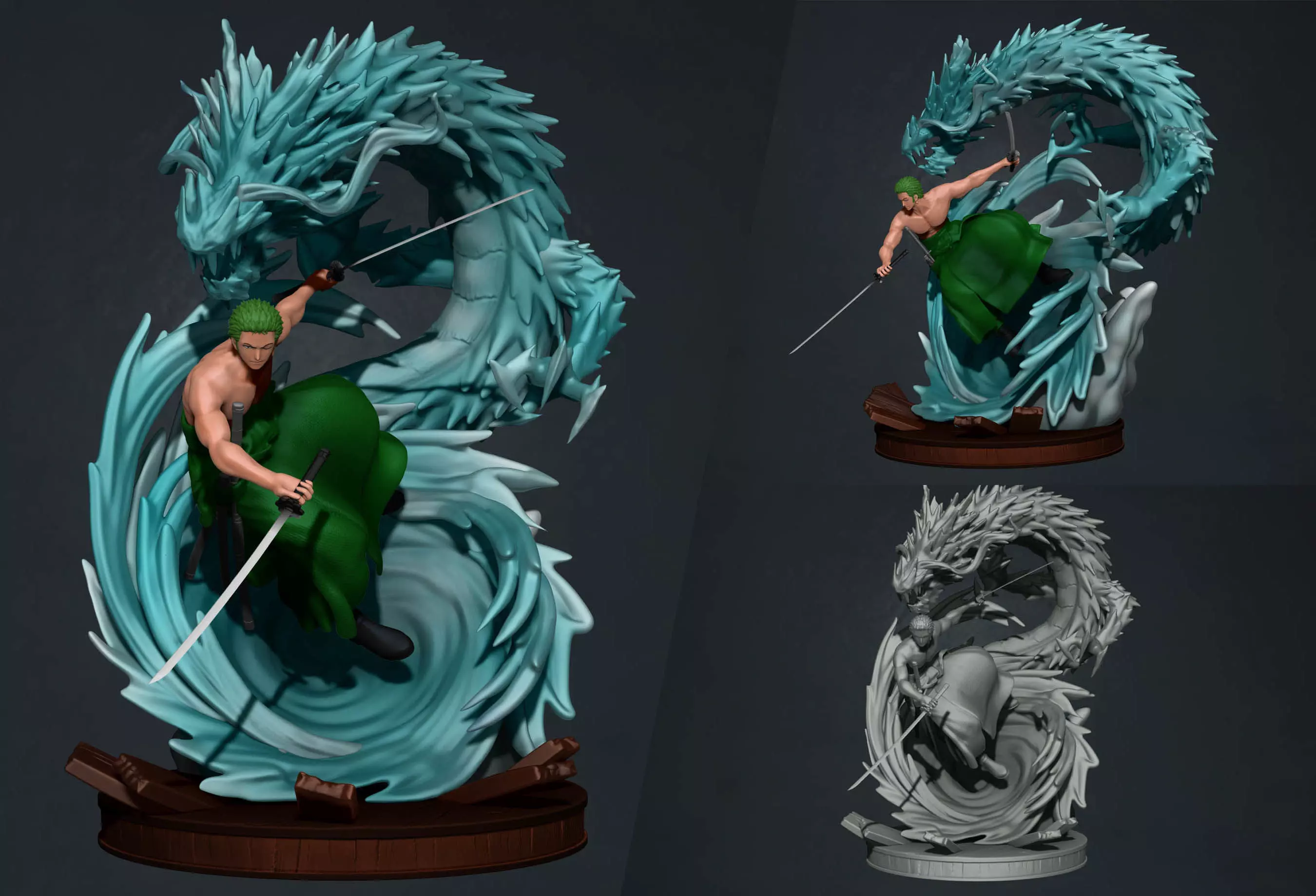one piece - roronoa zoro - 3d print statue 3D print model_0