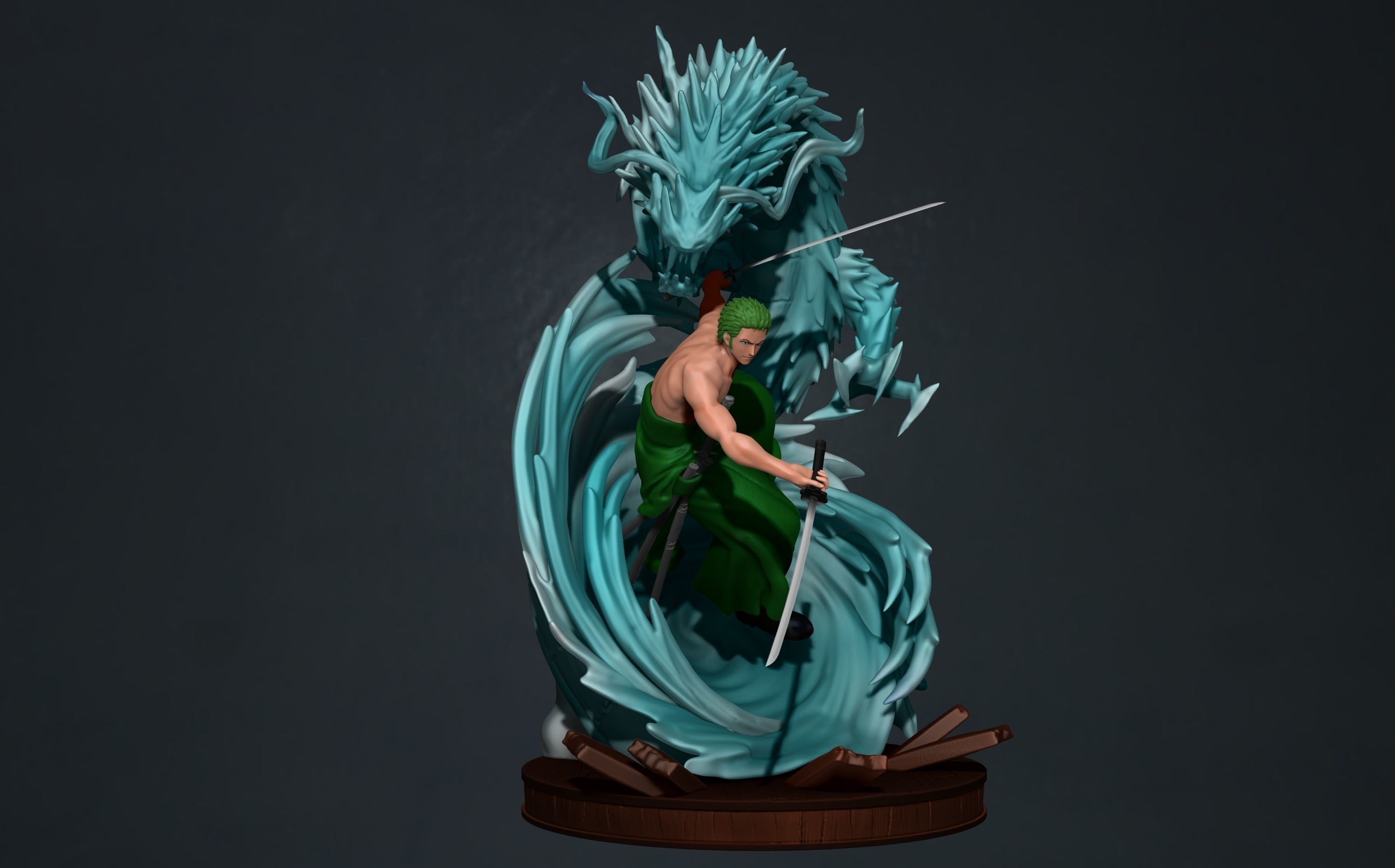 one piece - roronoa zoro - 3d print statue 3D print model_9