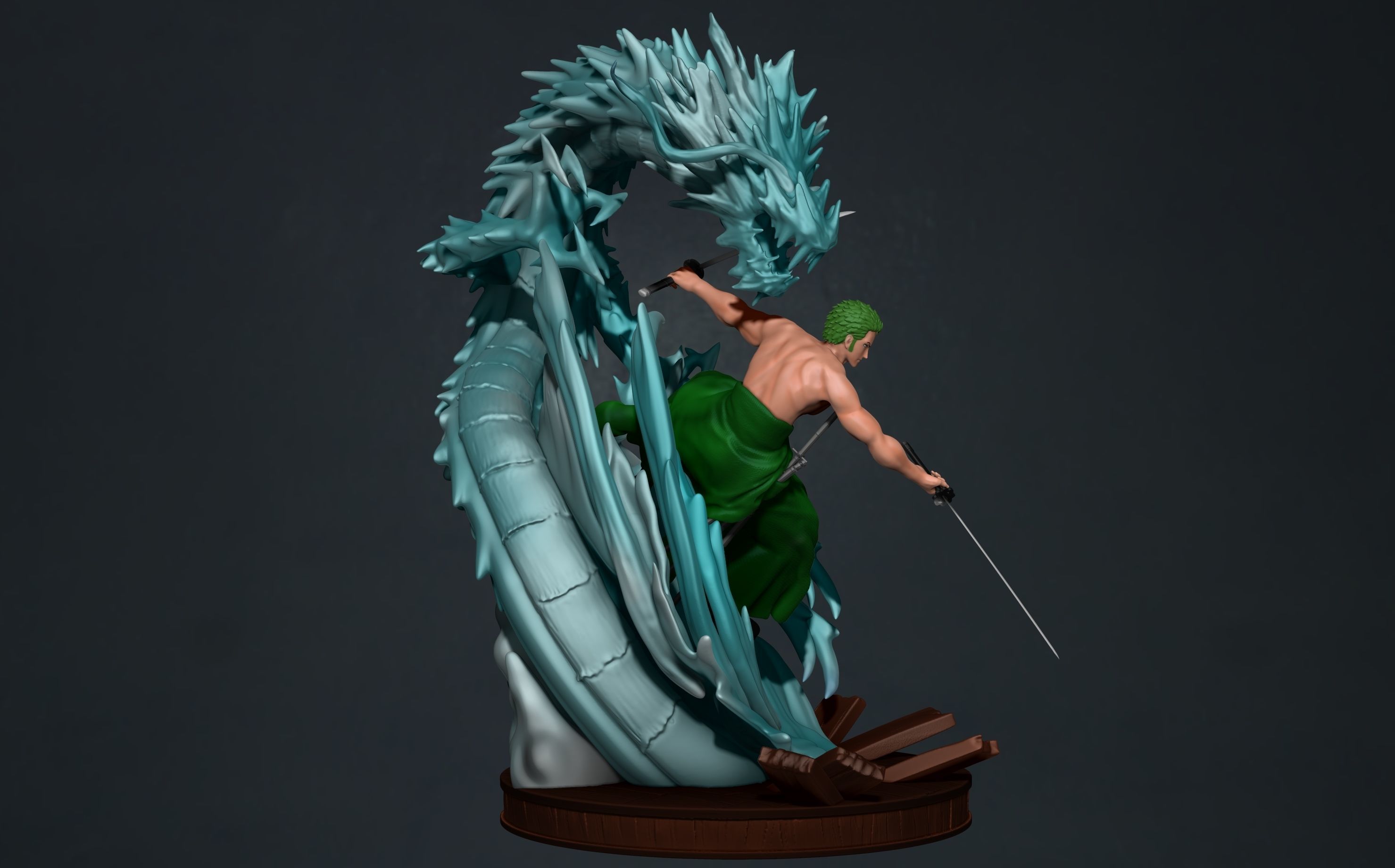 one piece - roronoa zoro - 3d print statue 3D print model_8