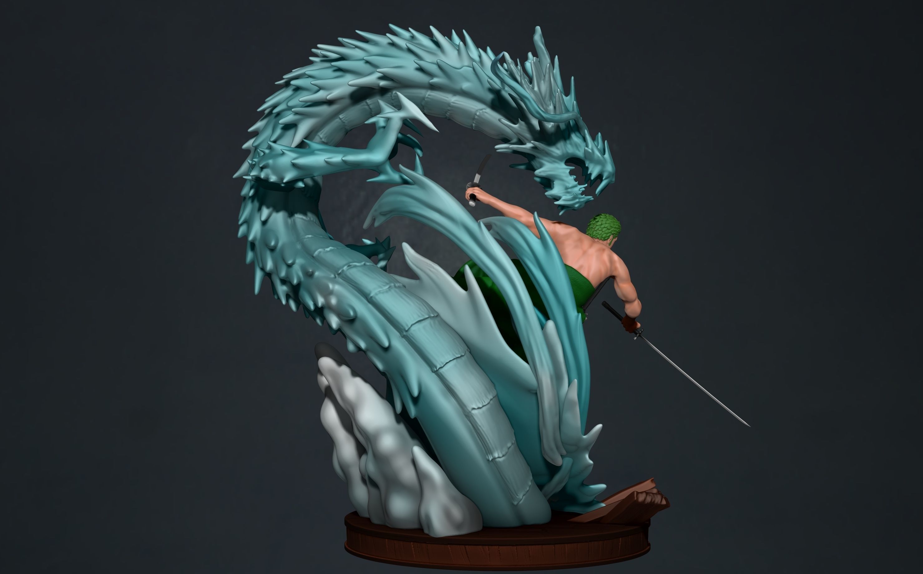 one piece - roronoa zoro - 3d print statue 3D print model_7